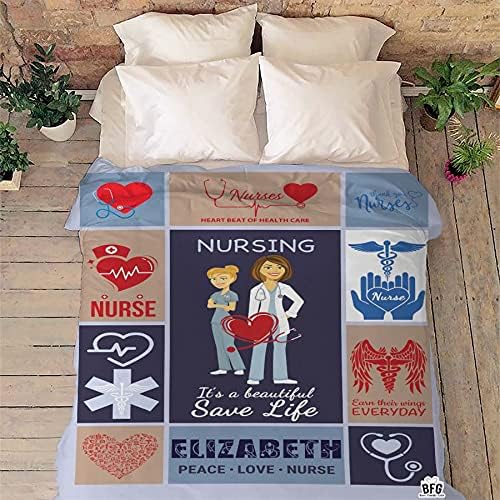 A Beautiful Saving Life, Customized Nurse Blanket, Medical Professionals Technicians Staff, Custom Names, Thanksgiving, Super Soft and Warm Blanket