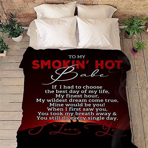 Hot Smoking 'Baba I Love You' Blanket - A Premium Gift for Couples on Valentine's Day, Birthdays, and Anniversaries! Luxurious, Lightweight Velvet Fleece for Ultimate Comfort. Shop Now at Our Premier Family Gifts Store