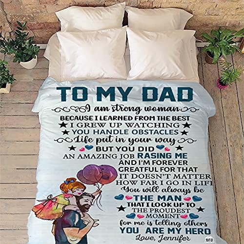 The Man The Myth The Legend, Customized Blanket for Father, with Custom Daughter Son Name, Gift for Birthday, Father's Day, Thanksgiving, Super Soft and Warm Blanket