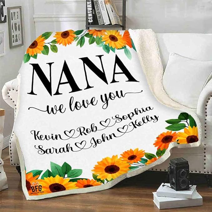 Best Family Gifts We Love You, Custom Grandparents Blanket, Customized Throw Blanket for Grandma, Grandpa, Nana, Gigi, Pop Etc, Grandparents Day, Christmas, Super Soft Blanket