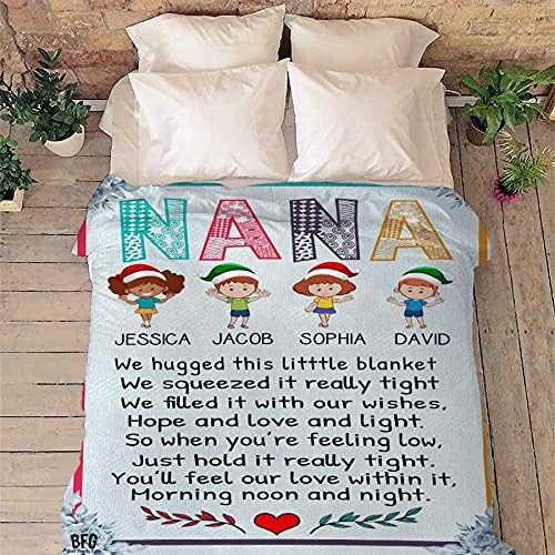 Best Family Gifts We Hugged This Little Blanket, Custom Grandparents Blanket, Customized Throw Blanket for Grandma, Grandpa, Nana, Gigi, Pop Etc, Grandparents Day, Christmas, Super Soft Blanket