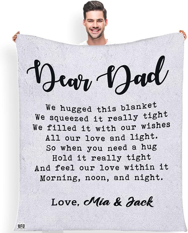 Legendary Dad Custom Blanket: Personalized with Daughter/Son's Name - Ideal Gift for Birthdays, Father's Day, Thanksgiving - Ultra-Soft and Cozy Throw