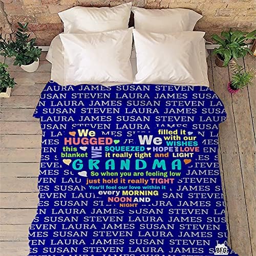 We Hugged This Blanket, Custom Grandparents Blanket, Customized Throw Blanket for Grandma, Grandpa, Nana, Gigi, Pop Etc, Grandparents Day, Christmas, Super Soft Blanket