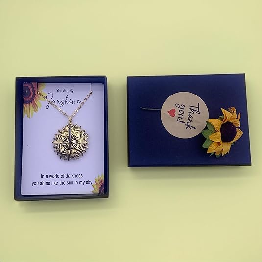 You Are My Sunshine Sunflower open locket necklace