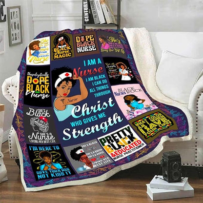 A Nurse Living Her Best Life, Embrace Cozy Comfort with Our Super Soft Fleece Warm Blanket, Printed in USA