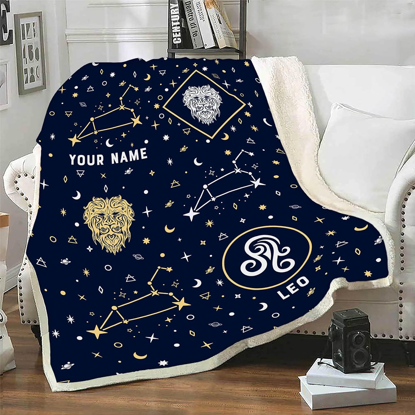 Aquarius Blanket, Personalized Zodiac Blanket, Custom Names, Horoscope Design, for Friends and Family, Birthday, House Warming Gift, Super Soft, Silky Smooth Light Weight Warm Bed Blanket