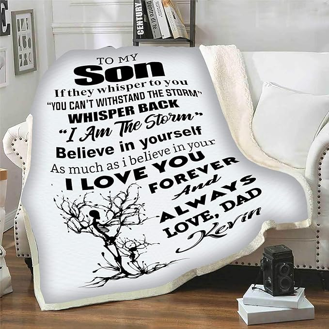 I Love You Forever and Always, Customized Premium Quality Fleece Blankets for Son with Beautiful Print and Quotes, Birthday, Children's Day, Supersoft and Warm Blanket