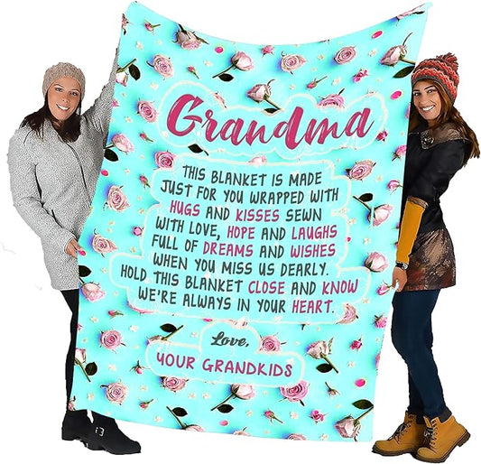 Premium Blanket for Grandparents: A Warm Embrace from Grandkids - Fleece and Sherpa Comfort, Cozy and Supersoft