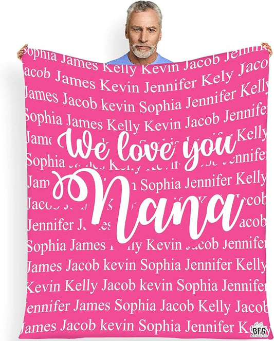 Customized Grandparents Blanket, for Grandma, Grandpa, Nana, Mimi, Gigi, Pop, Birthday, Christmas Day Gift, Best and Premium Quality Blanket, Super Soft and Warm Blanket