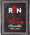 Customized Blanket for Nurse With Your Name & EST, Custom Gift for Nurse with Quotes, Birthday, Any Occasion, Fleece Blanket, Personalized Registered Nurse RN Supersoft and Cozy Blanket