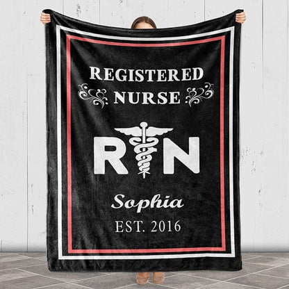 Customized Blanket for Nurse, with Your Name, Custom Gift for Nurse with Quotes, Birthday, Any Occasion, Fleece Blanket, Supersoft and Cozy Blanket