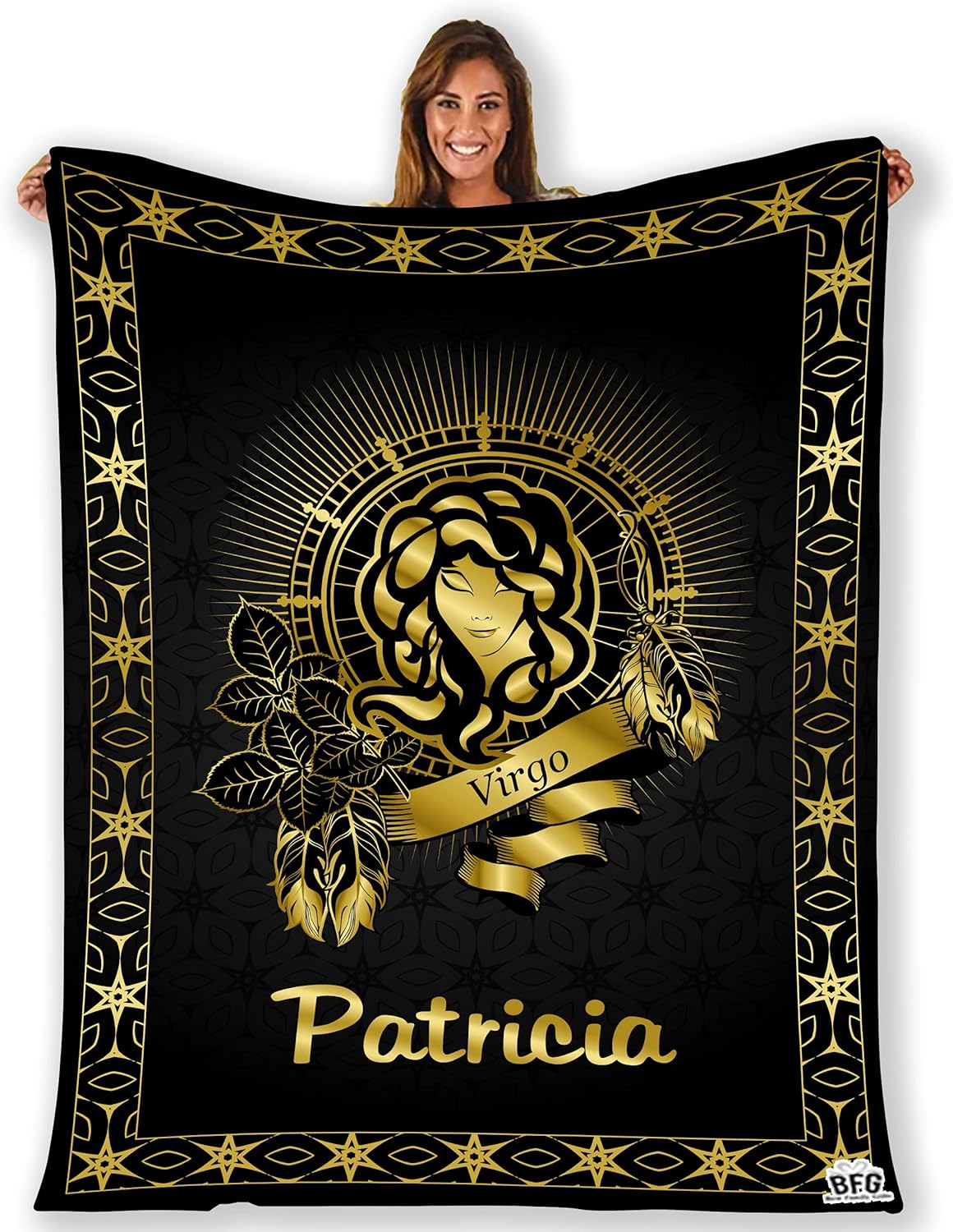 Customized Zodiac Blanket, with Custom Names, Horoscope Design, for Friends and Family, Birthday, Christmas, House Warming Gift, Super Soft and Warm Blanket