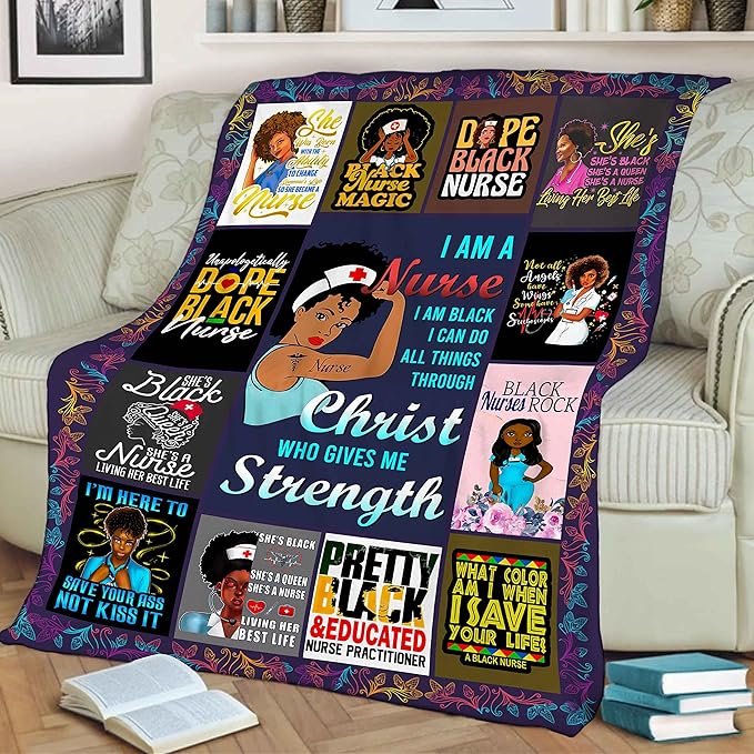 A Nurse Living Her Best Life, Embrace Cozy Comfort with Our Super Soft Fleece Warm Blanket, Printed in USA