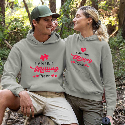 Matching Hoodies for Couples I Am His/her Missing Piece Sweatshirts