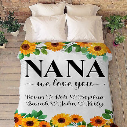 Best Family Gifts We Love You, Custom Grandparents Blanket, Customized Throw Blanket for Grandma, Grandpa, Nana, Gigi, Pop Etc, Grandparents Day, Christmas, Super Soft Blanket