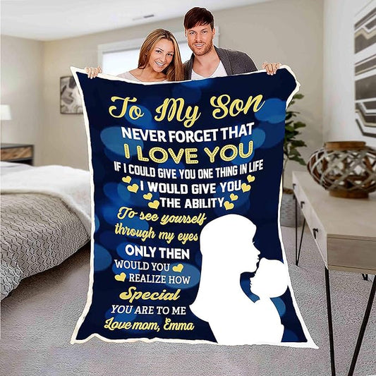 If I Could Give You One Thing in Life, Customized Premium Quality Fleece Blanket for Son, with Quotes, Birthday, Children's Day, Christmas Day Gift, Gift for him, Supersoft and Cozy Blanket