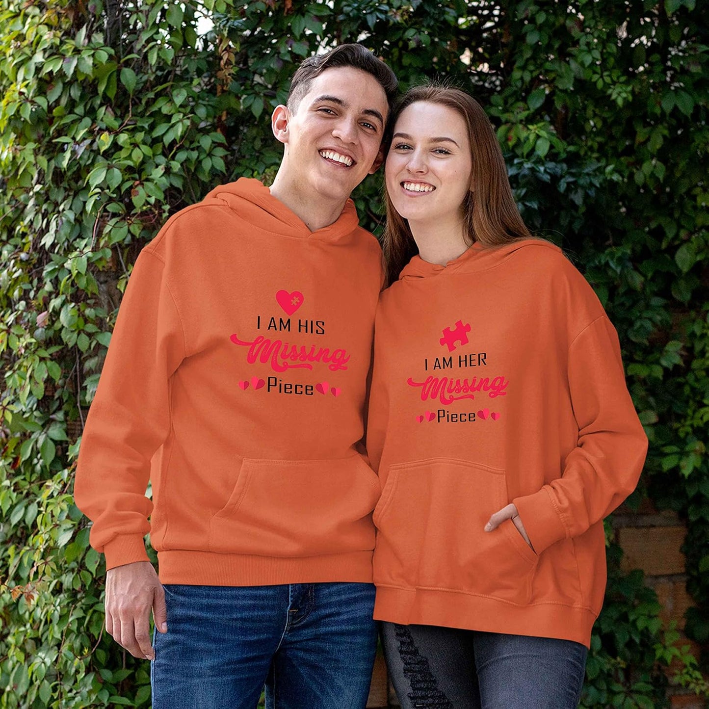 Matching Hoodies for Couples I Am His/her Missing Piece Sweatshirts