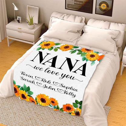 Best Family Gifts We Love You, Custom Grandparents Blanket, Customized Throw Blanket for Grandma, Grandpa, Nana, Gigi, Pop Etc, Grandparents Day, Christmas, Super Soft Blanket