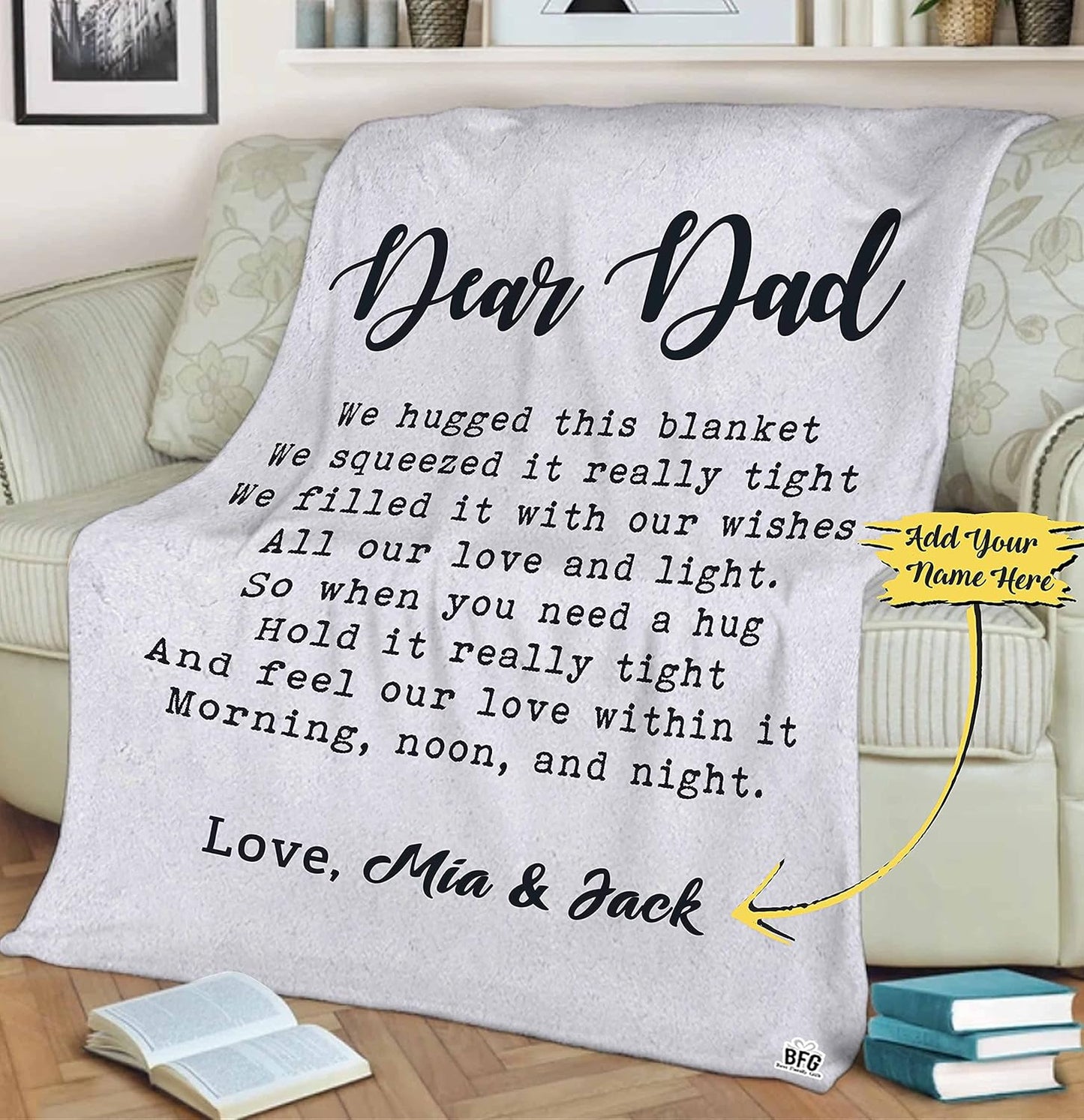 Legendary Dad Custom Blanket: Personalized with Daughter/Son's Name - Ideal Gift for Birthdays, Father's Day, Thanksgiving - Ultra-Soft and Cozy Throw