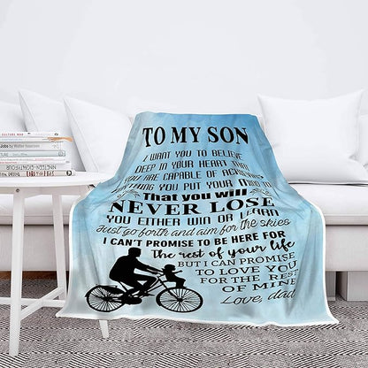 Believe in Yourself That You Will Never Lose, Premium Quality Fleece Blanket for Son, with Quotes, Birthday, Children's Day, Christmas Day Gift, Gift for him, Supersoft and Cozy Blanket