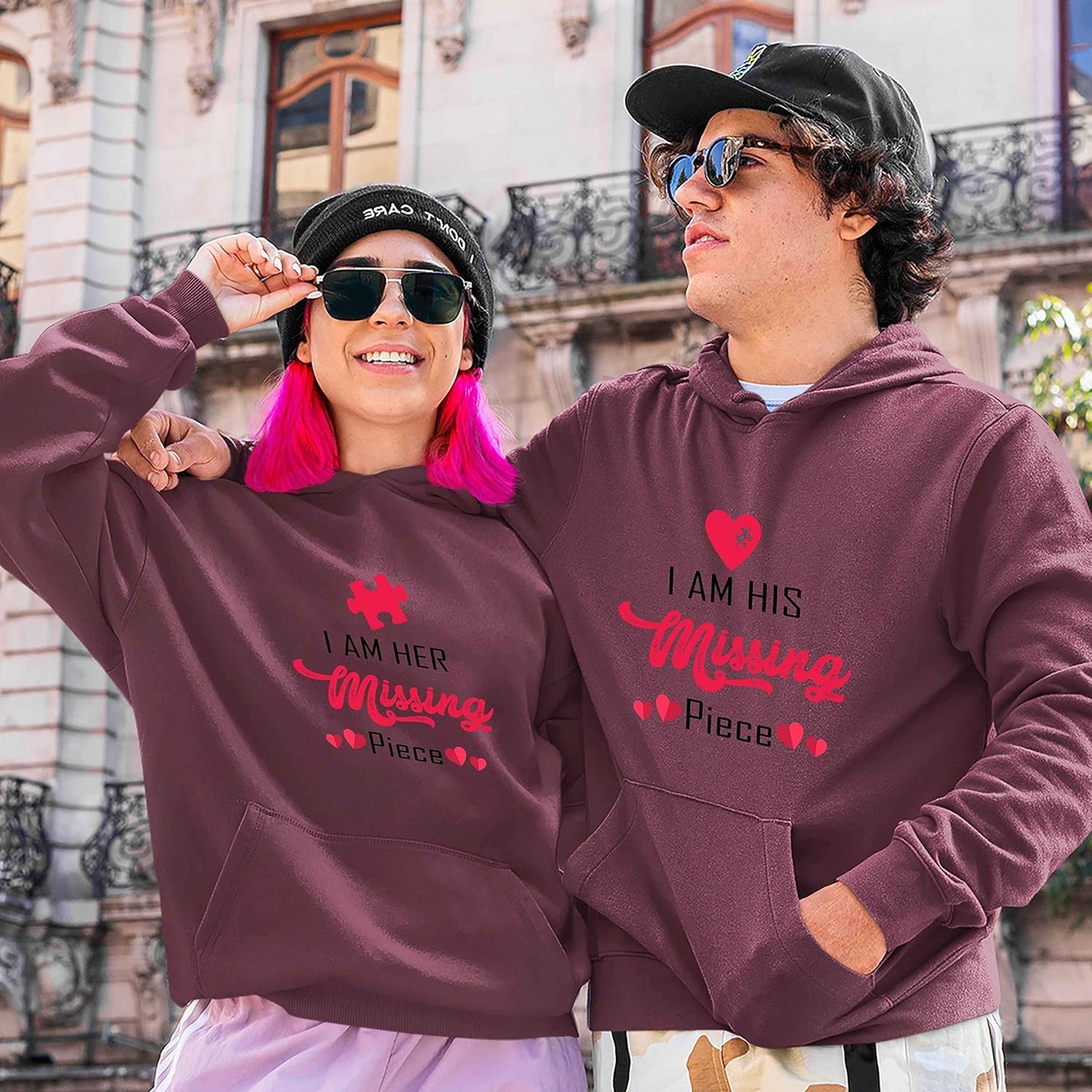 Matching Hoodies for Couples I Am His/her Missing Piece Sweatshirts