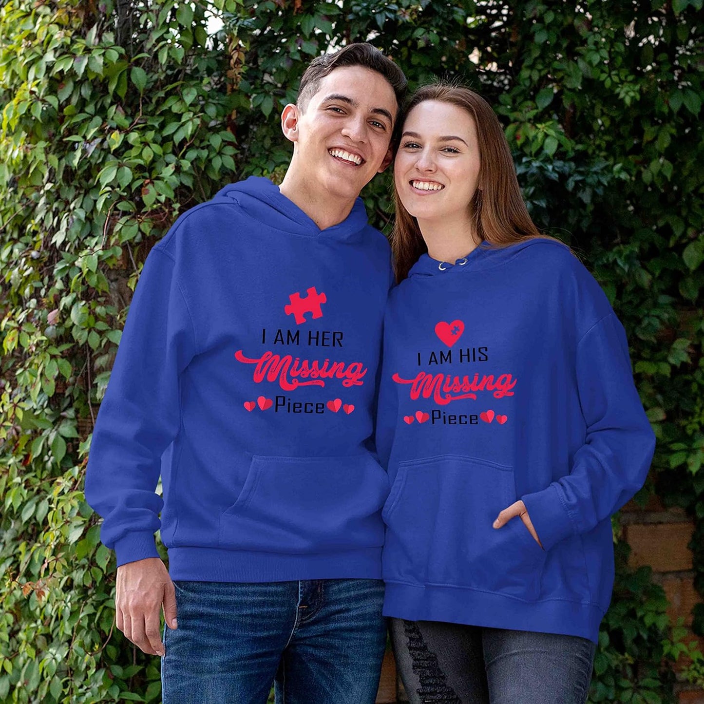 Matching Hoodies for Couples I Am His/her Missing Piece Sweatshirts