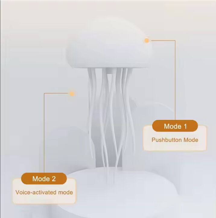 Color Changing Jellyfish LED Lamp, USB Rechargeable, Modern ABS Voice Control