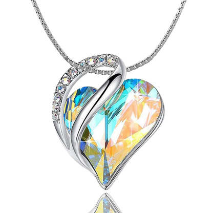 April Birthstone Heart Necklace for Women - Elegant Sterling Silver Infinity Love Pendant, Ideal for Birthday, Anniversary, Valentine's Necklace , Birthstone Jewelry - Includes Gift Box, 18" Chain