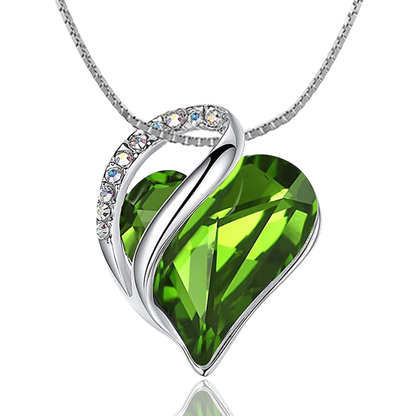 August Birthstone Heart Necklace for Women - Elegant Sterling Silver Infinity Love Pendant, Ideal for Birthday, Anniversary, Valentine's Necklace , Birthstone Jewelry - Includes Gift Box, 18" Chain