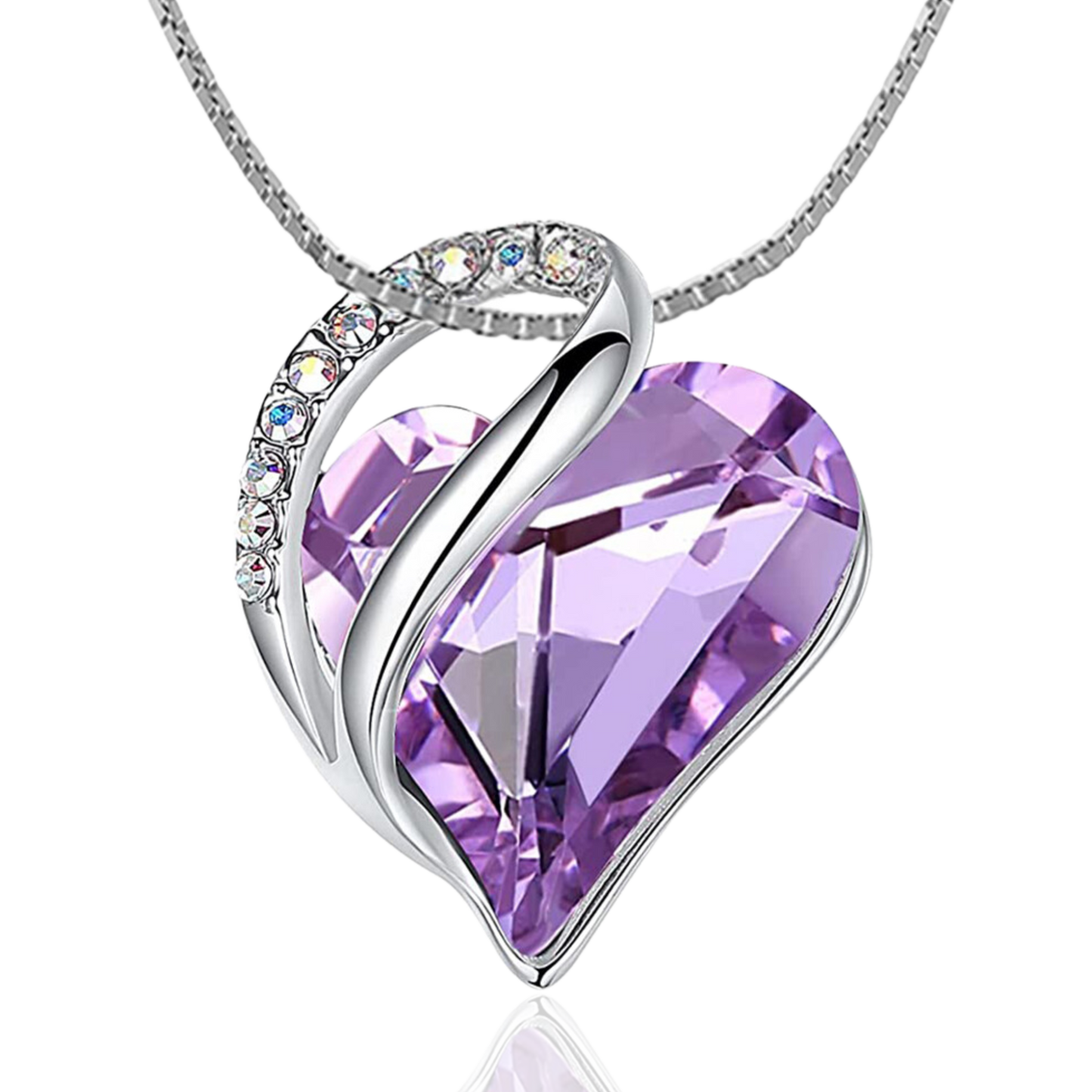 June Birthstone Heart Necklace for Women - Elegant Sterling Silver Infinity Love Pendant, Ideal for Birthday, Anniversary, Valentine's Necklace , Birthstone Jewelry - Includes Gift Box, 18" Chain