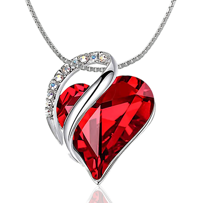 July Birthstone Heart Necklace for Women - Elegant Sterling Silver Infinity Love Pendant, Ideal for Birthday, Anniversary, Valentine's Necklace , Birthstone Jewelry - Includes Gift Box, 18" Chain