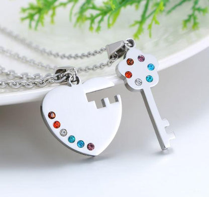 2pc "Key to my Heart" Necklace Set