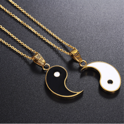 Yin Yang Puzzle Two Piece Necklace