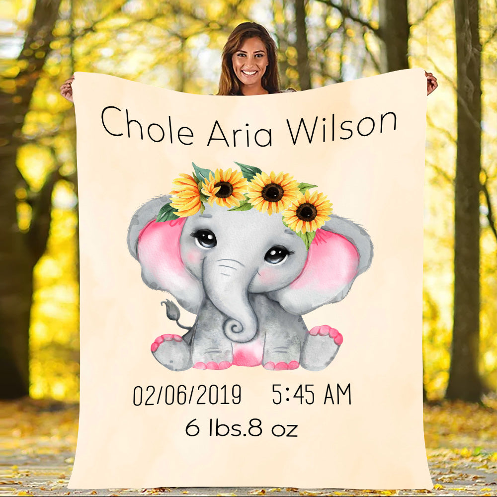 Customized Name Blanket For Kids With Their Birth Info