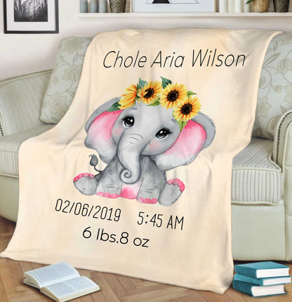 Customized Name Blanket For Kids With Their Birth Info