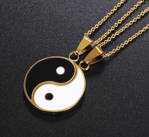 Yin Yang Puzzle Two Piece Necklace