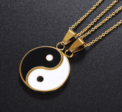 Yin Yang Puzzle Two Piece Necklace