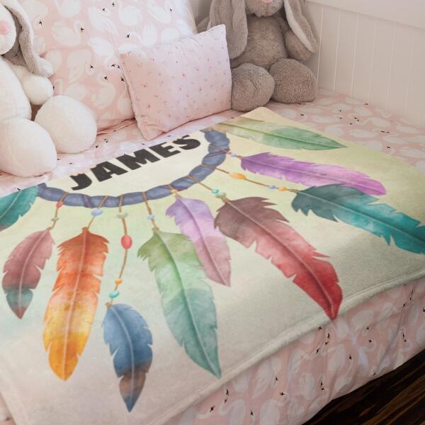 Premium Customized Dream Catcher Blanket For Kids With Custom Name