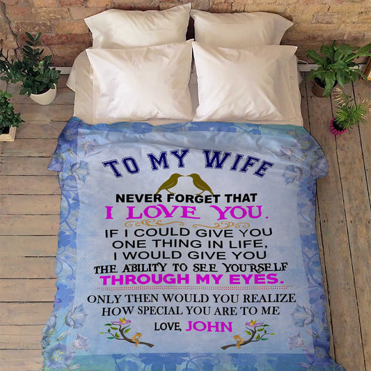 "To My Wife I Love You" Premium Personalized Blanket