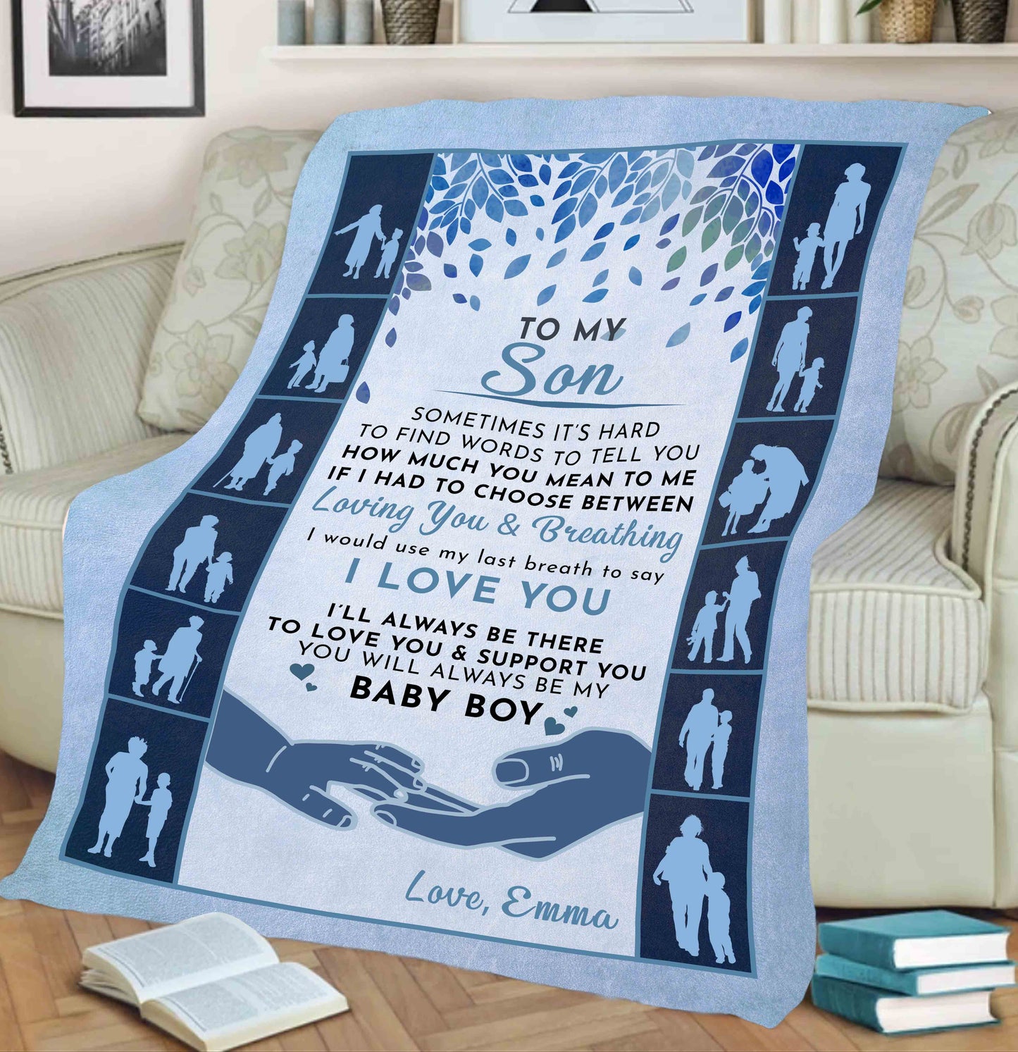 "You Will Always Be My Baby Boy" Customized Blanket For Son