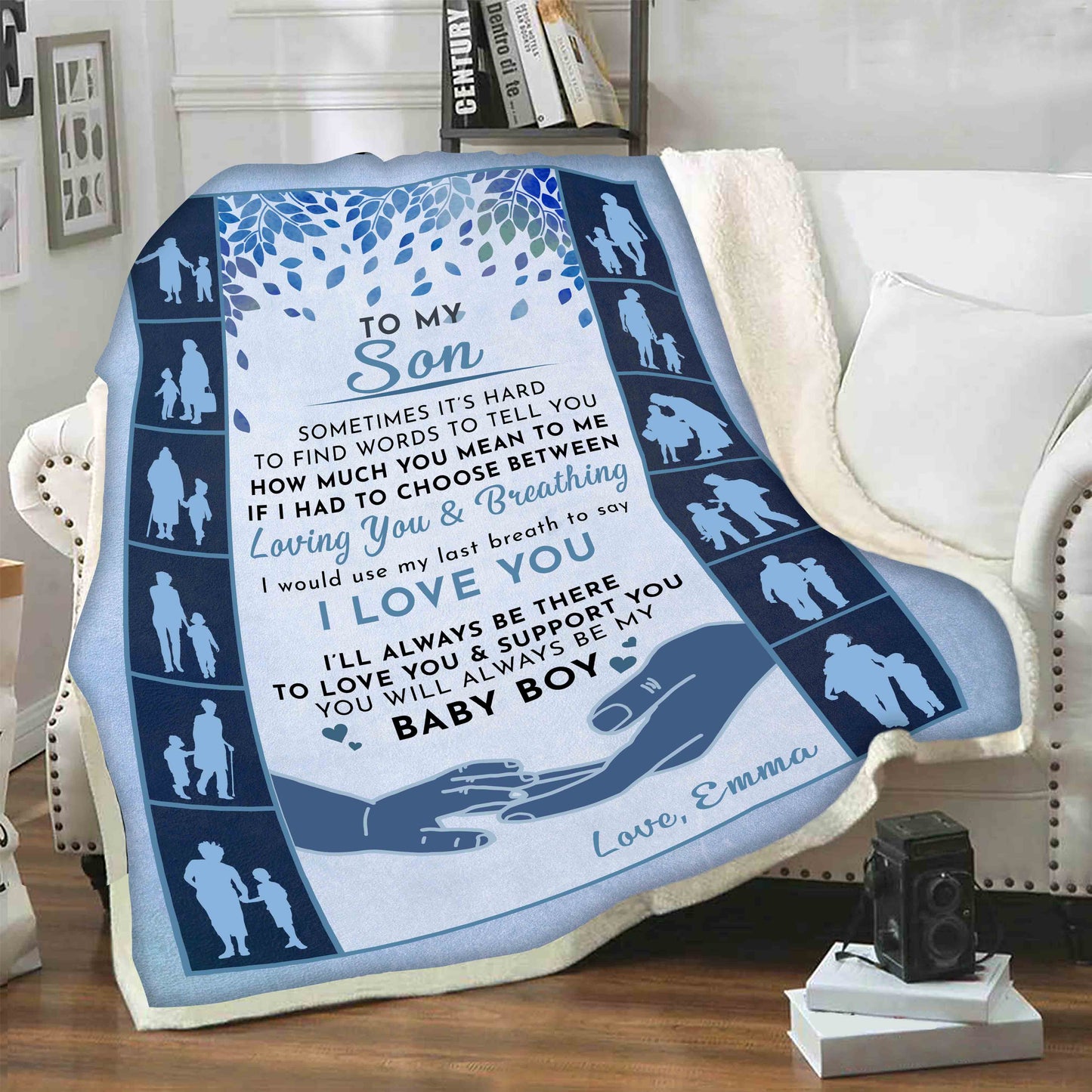 "You Will Always Be My Baby Boy" Customized Blanket For Son