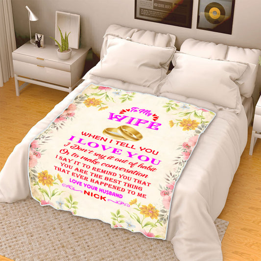 Customized "TO MY WIFE " Premium Blanket