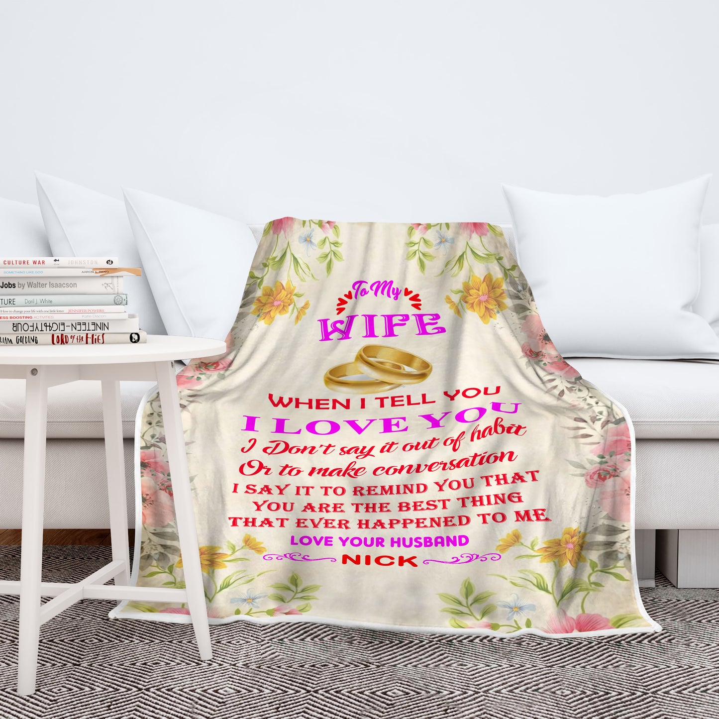 Customized "TO MY WIFE " Premium Blanket