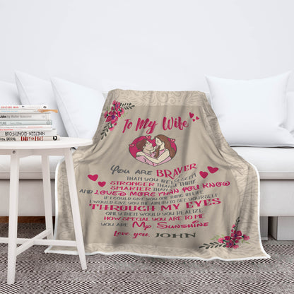 "To My Wife" Personalized Blanket