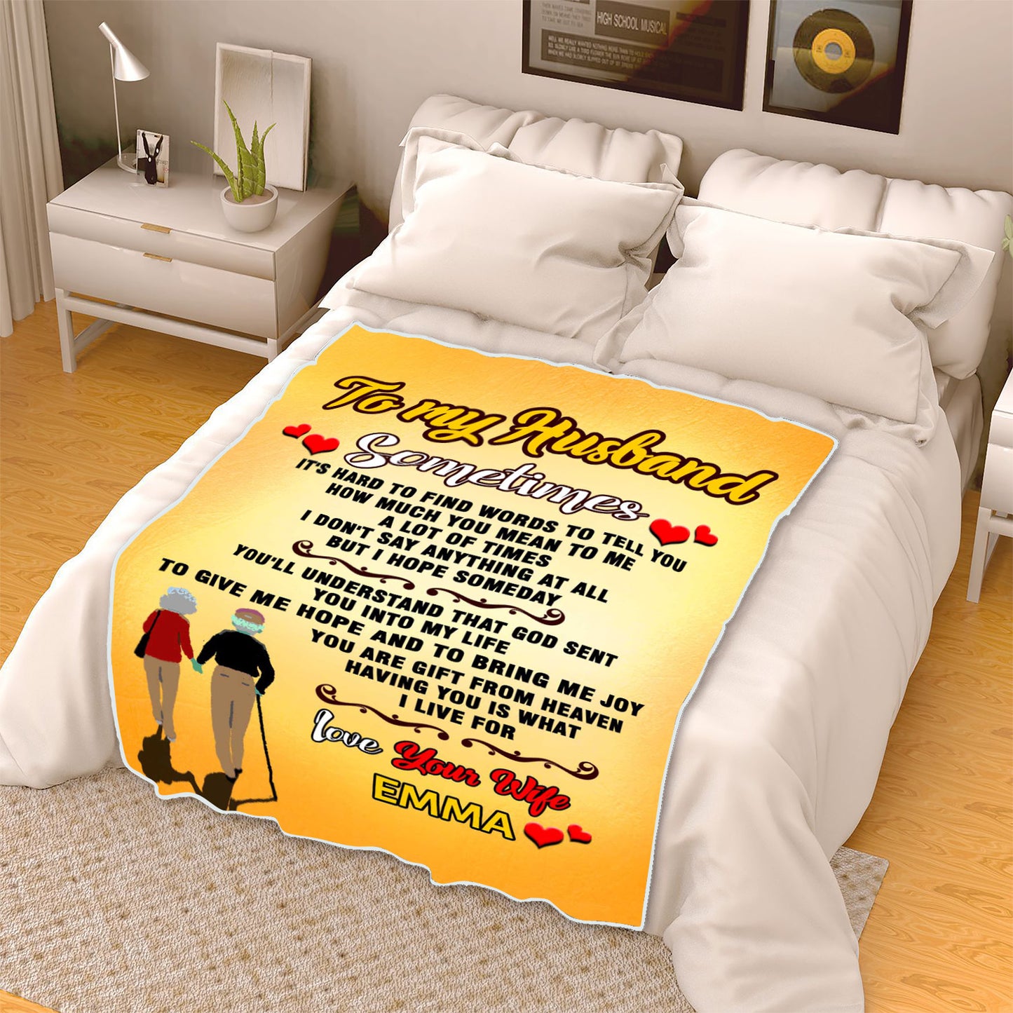 "You Are Gift From Heaven" Personalized Blanket For Husband