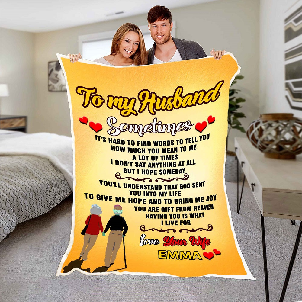 "You Are Gift From Heaven" Personalized Blanket For Husband