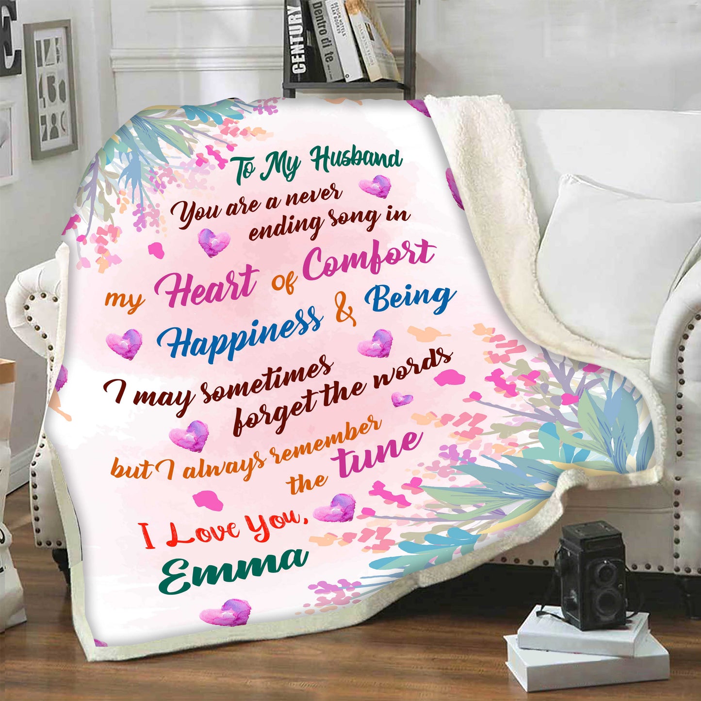 "My Heart Of Comfort" Customized Blanket For Husband