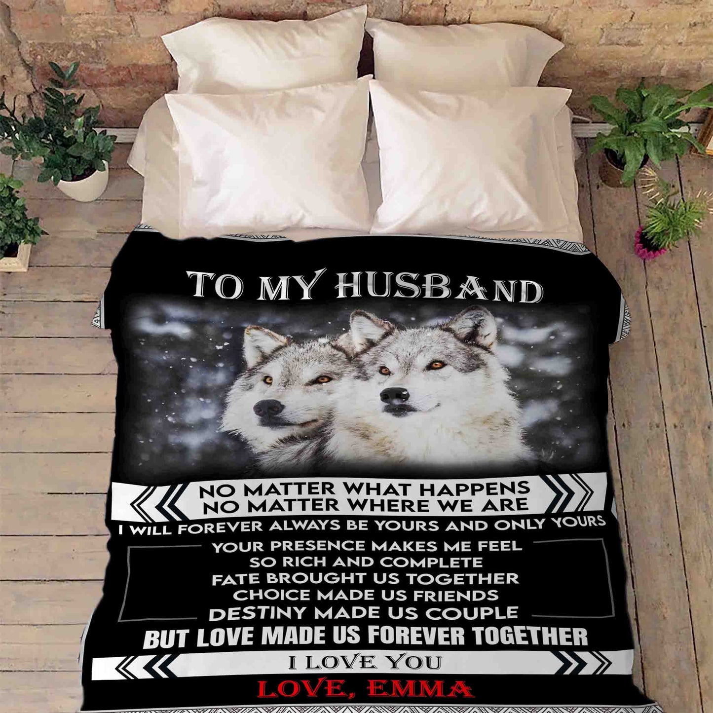 "Destiny Made Us Couple" Customized Blanket For Husband