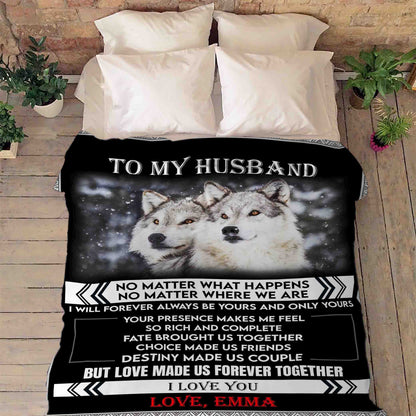 "Destiny Made Us Couple" Customized Blanket For Husband