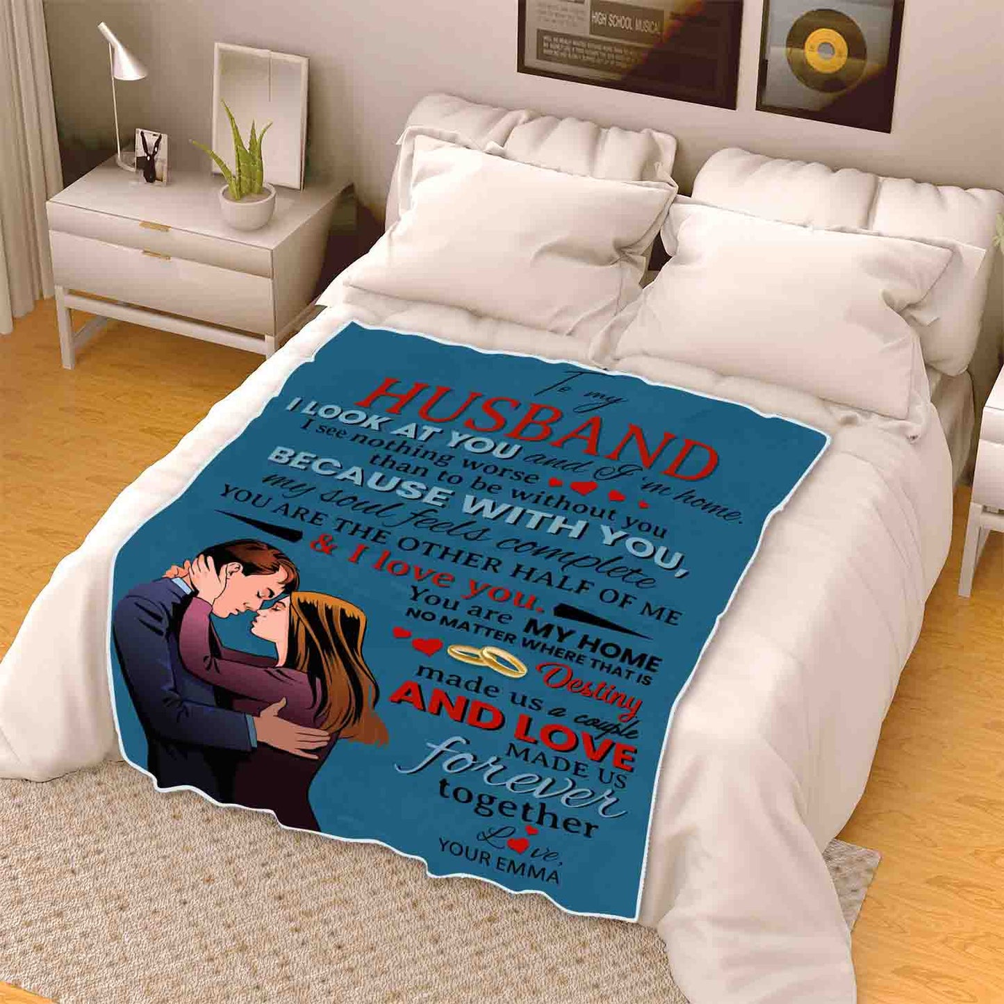 "Love Made Us Forever Together" Customized Blanket For Husband